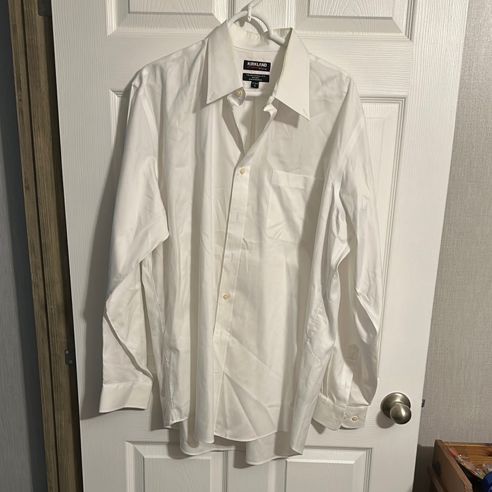 Kirkland Signature White Dress Shirt Classic Formal Wear